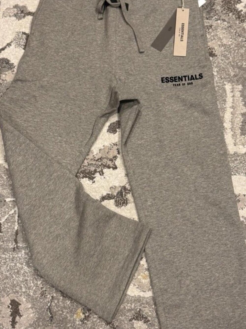 dark oatmeal essentials sweatpants relaxed size medium